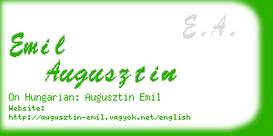 emil augusztin business card